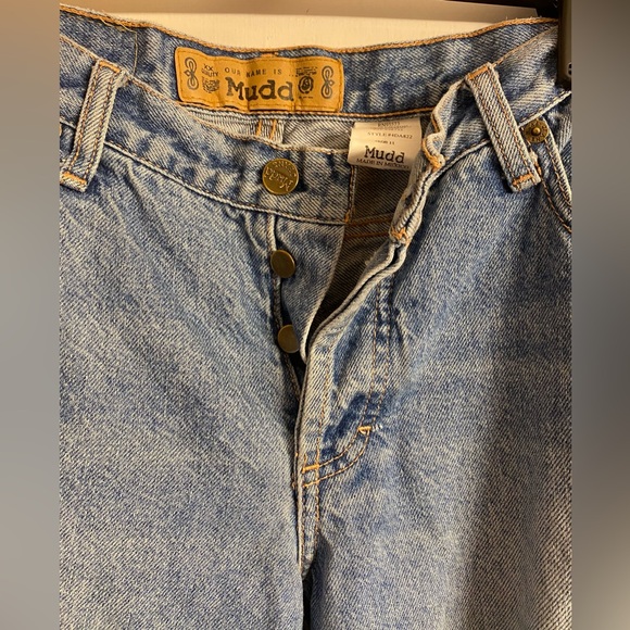 Vintage Y2K Mudd Jeans Flared Leg Raw Hem 00s 90s Retro Size 11. Botton fly - Picture 7 of 12